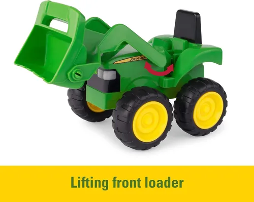 Vista 2 de TOMY - Juego de vehículos John Deere – Incluye camión volquete y tractor de juguete con cargador para caja de arena, juguetes para exteriores