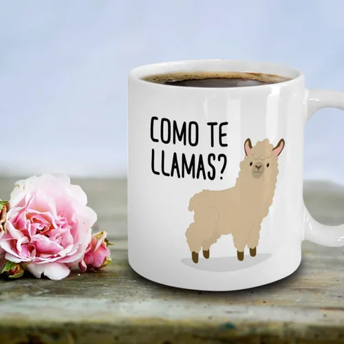 Vista 2 de Como Te Llama Taza – Regalos de temática de llama Gag de taza de café para los amantes de la llama