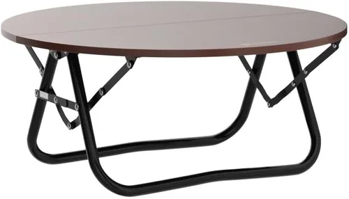 Vista 4 de VILLEY Mesa de camping plegable de bambú, mesa redonda de tarjetas de 24