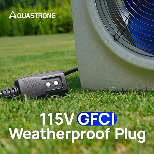 Vista 9 de AQUASTRONG Bomba de calor para piscina, calentador eléctrico para piscina sobre el suelo y en el suelo, calefacción y refrigeración para piscinas