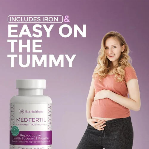 Vista 7 de MedFertil Soporte de fertilidad, vitaminas prenatales con hierro, mio-inositol, ácido fólico, yodo, biotina y vitaminas B, 30 tabletas