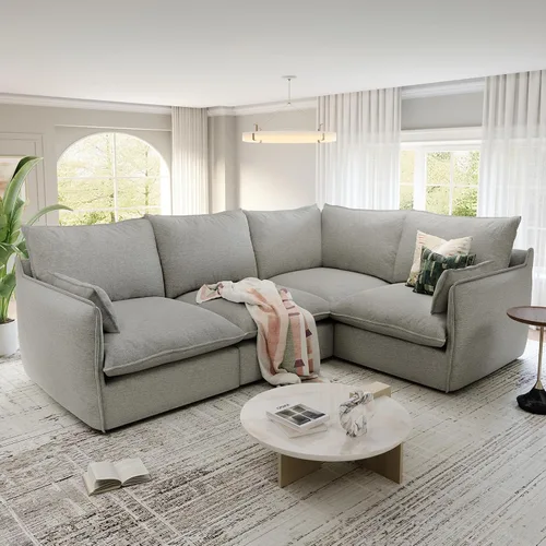 Vista 36 de Sofás modulares de 69.2 pulgadas para sala de estar, respaldo alto impermeable, sofá modular con relleno de plumón, sofá biplaza convertible