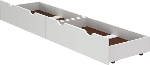 Vista 9 de Alaterre Furniture Cajones de almacenamiento debajo de la cama, juego de 2 cajones de madera maciza con ruedas para guardar debajo de la cama, se