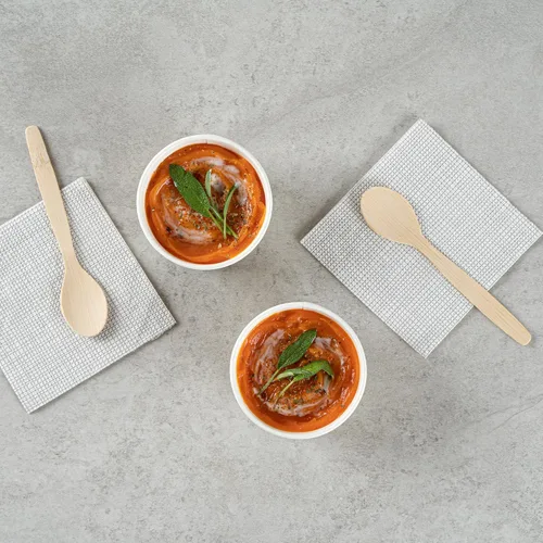 Vista 8 de Restaurantware Coppetta - Vasos de postre de 3 onzas, 50 tazas desechables para helado, tapas se venden por separado, cuencos de papel a cuadros