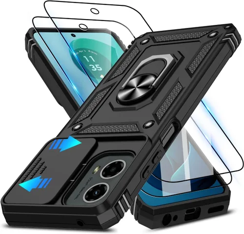 Vista 20 de ATUMP for Moto G-Play-2024 Case with Camera Lens Cover & HD Screen Protector(2 Pcs), [10FT Military Grade Drop Protection] Magnetic Ring Holder