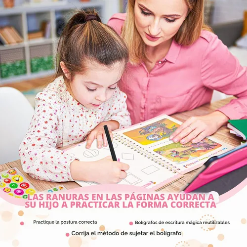 Vista 7 de Libros de escritura reutilizables con ranuras mágicas, libro de trabajo