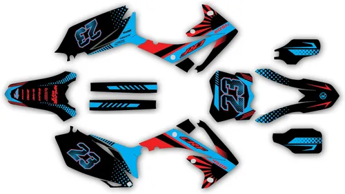 Vista 5 de Kit de gráficos para Honda CRF250R 2010-13 y CRF450R 2009-2012 Serie FH Roja 16 Mil-Dirt Pit Bike Adhesivos de Motocicleta, Pegatina de Carreras