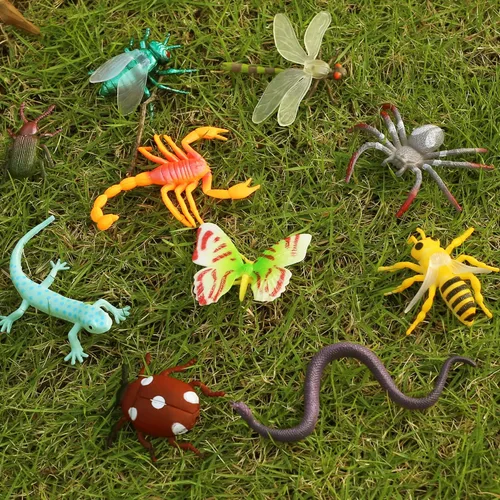 Vista 6 de Paquete de 76 mini juego de insectos de plástico, juguete realista de insectos para niños, figura de insectos falsos para niños, niños pequeños