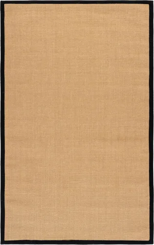 Vista 130 de Alfombra de sisal Safavieh, de color maíz y negro, tejida a mano, de la colección de fibras naturales; 5 x 8 pulgadas, NF441A, Tela, Gris / Gris