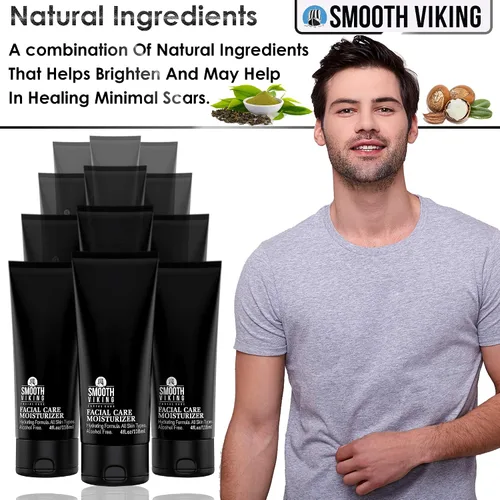 Vista 5 de Smooth Viking - Hidratante facial para hombre, loción facial hidratante diaria, 4 onzas, crema facial sin alcohol para pieles sensibles, secas