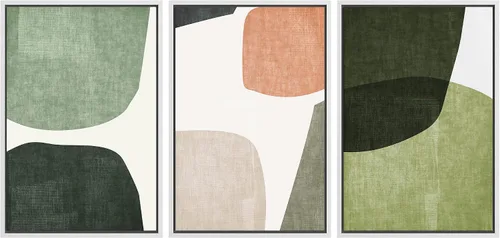 Vista 105 de SIGNWIN Lienzo enmarcado para pared, juego de arte abstracto de serenidad costera, ilustraciones abstractas junto al mar, arte moderno, decorativo