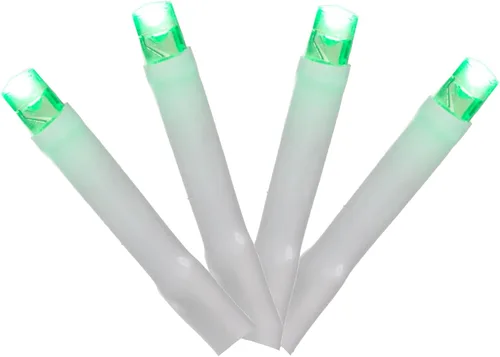 Vista 8 de Vickerman Juego de 144 luces LED naranjas, juego de luces navideñas de 24 pies, cable blanco