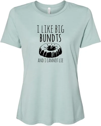 Vista 10 de Cute Women's Screen Printed Crew Neck Tee, Shirts With Sayings, Dusty Blue or Olive