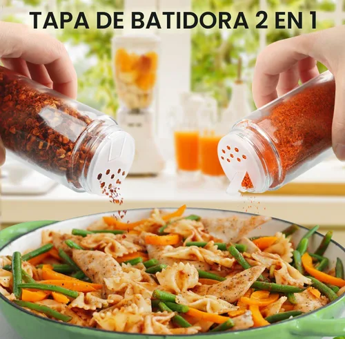 Vista 5 de AISIPRIN - 24 frascos de vidrio para especias con 398 etiquetas, frascos redondos de 118 ml para condimentos con tapas herméticas de bambú, juego