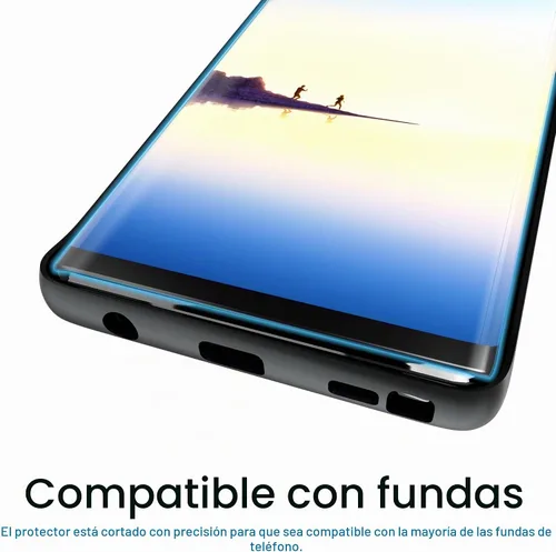 Vista 4 de amFilm Protector de pantalla de vidrio para Samsung Galaxy Note 8, cobertura de pantalla completa, vidrio templado curvado 3D, matriz de puntos