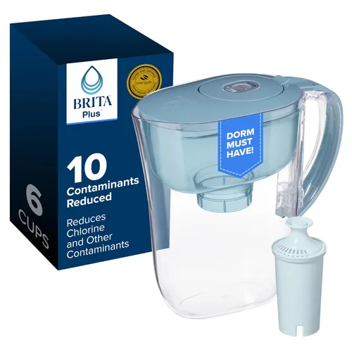 Vista 10 de Brita Jarra pequeña con filtro de agua de 6 tazas, 1 filtro BritaPlus Negro