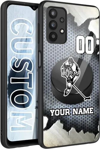 Vista 12 de Personalized Ice Hockey vs Name Number US Flag Decor Rubber Cover Phone Case for Galaxy America Fire