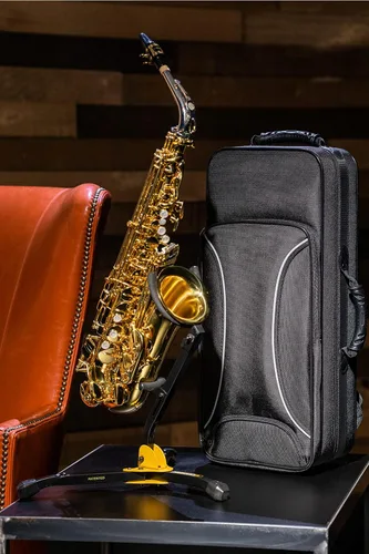 Vista 4 de Hercules Stands DS630BB Soporte para saxofón alto/tenor con agarre automático, color negro