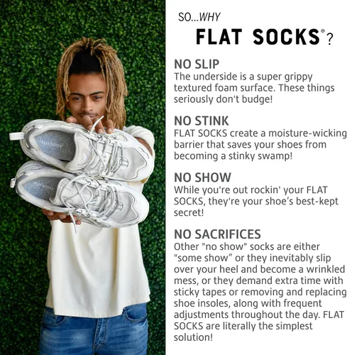 Vista 3 de FLAT SOCKS Calcetines invisibles, forro para zapatos sin calcetines, no se deslizan, no huelen, inserción lavable para zapatos descalzos