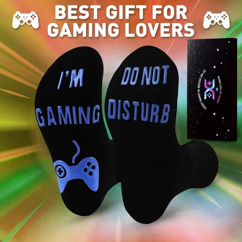 Vista 3 de Calcetines de juego Do Not Disturb, calcetines de gamer, regalos para adolescentes, niños, mujeres, padres, padres, hijos, amantes del juego
