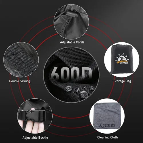 Vista 5 de Funda para kayak de 9.5 pies – 600D resistente e impermeable para almacenamiento al aire libre, accesorio resistente a la decoloración para tabla