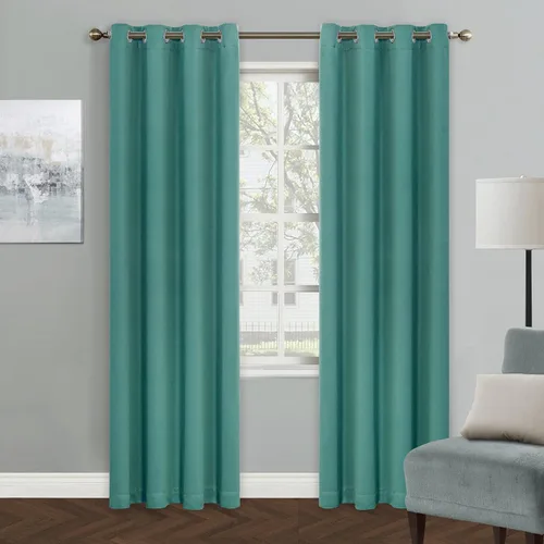 Vista 49 de MYSKY HOME Cortinas Aqua para Armario para Entrada Cortina Opaca para Puerta para Sala de Estar Cortina Oscurecedora de Habitación con Ojales