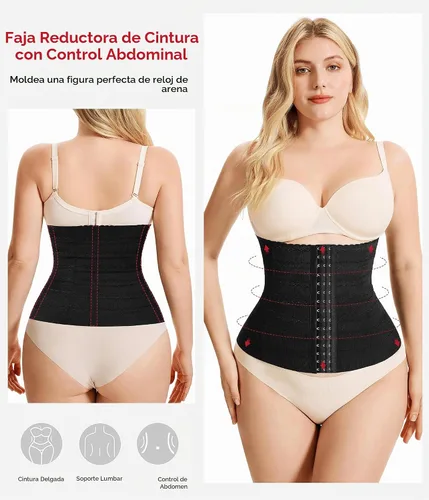 Vista 2 de Nebility Faja moldeadora de cintura para mujer con control de abdomen Negro