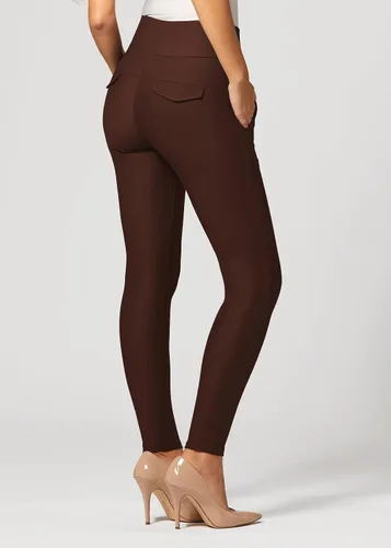 Vista 7 de Conceited Women's Premium Stretch Slim Leg Dress Pants with Pockets - Wear to Work - Ponte Treggings
