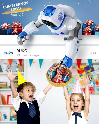 Vista 2 de Ruko 1088 Robots inteligentes para niños, gran robot interactivo programable RC con control de voz, control de aplicación, regalo para niños y niñas