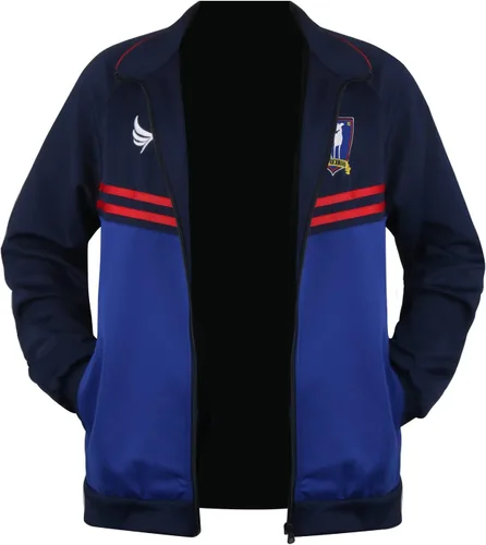 Vista 7 de Disfraz de entrenador de fútbol para hombre, chaqueta azul, pantalones, chándal, traje de fútbol, ropa deportiva, para Halloween, cosplay