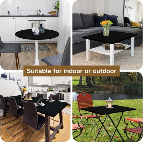 Vista 7 de Mantel de mesa rectangular de 4 pies con ajuste elástico, mantel de elastano elástico de 4 pies para mesas de comedor, para interiores y exteriores