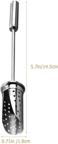 Vista 7 de Kichvoe Tubo infusor de colador de té de metal para té suelto, filtro de cocina reutilizable para elaborar cerveza, práctico difusor de malla fina