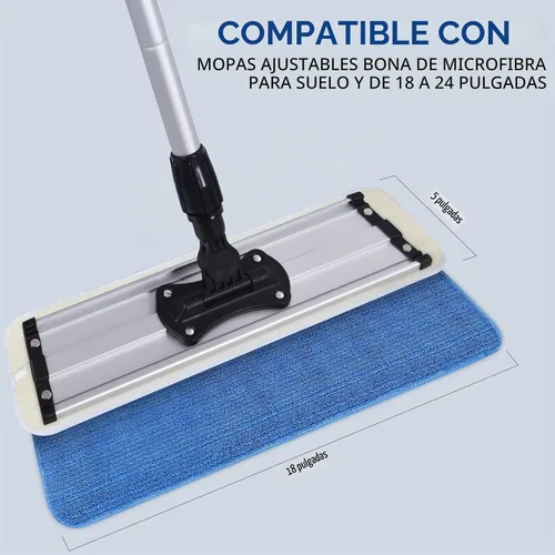 Vista 7 de MATTHEW - Almohadillas de repuesto para mopa de microfibra de 18 pulgadas, para mopa húmeda y seca, reutilizables, repuestos de limpieza comercial