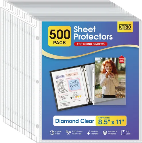 Vista 10 de Ktrio - Protectores de hojas tamaño carta (8.5 x 11 pulgadas), transparentes y antirreflejantes, fundas plásticas con abertura en la parte superior