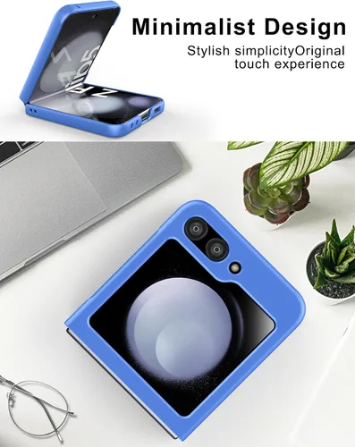 Vista 6 de Foluu Funda delgada para Samsung Galaxy Z Flip 5, con protector de pantalla frontal integrado, funda protectora de policarbonato mate ultradelgada
