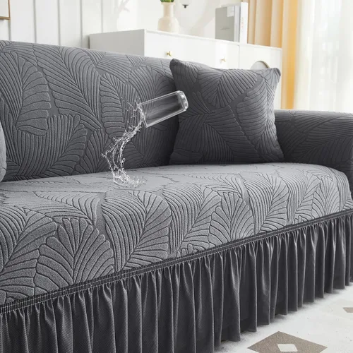 Vista 10 de WONGS BEDDING Funda de terciopelo elástico para sofá, funda acolchada con falda, apta para mascotas, duradera, lavable, elástica, de fácil ajuste