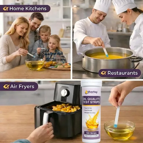 Vista 5 de Tiras de prueba de aceite para freidoras profundas, 100 unidades, tiras de prueba de calidad de aceite para cocinar y freír, probador de aceite FFA