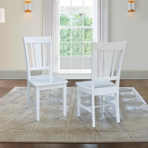 Vista 2 de International Concepts - Juego de dos sillas de comedor San Remo Splatback, color blanco