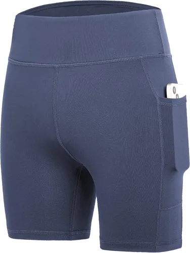 Vista 18 de DEVOROPA Pantalones cortos de 5" de elastano para niñas, pantalones cortos de voleibol, pantalones cortos elásticos para atletismo y gimnasia Beige