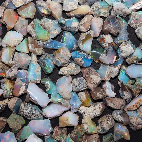 Vista 5 de Lote de ópalo negro Ópalo natural etíope en bruto piedra preciosa áspera Ópalo arco iris ópalo de fuego Lote 25.00 Cts. Ópalo etíope natural