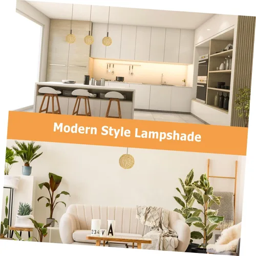 Vista 8 de DOITOOL 2 sets cubierta de luz de uso interior tejida pantalla lámpara colgante decorativa para dormitorio 2 unids*2
