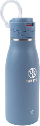 Vista 23 de Takeya Traveler - Taza de café de viaje de acero inoxidable con tapa abatible (17 onzas, rubor), taza aislada a prueba de fugas para café y té