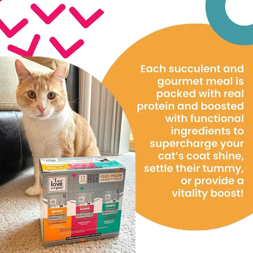 Vista 6 de I and love and you Feed Meow Boost - Alimento húmedo para gatos, pollo, antioxidantes y vitaminas para mayor vitalidad, sin granos, triturado, 3