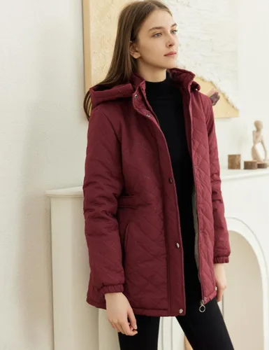 Vista 2 de LQHHYLYX Chaqueta de invierno suave y cálida con capucha para mujer