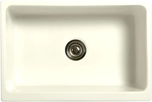Vista 9 de Whitehaus Collection WHQ5530-BISCUIT Glencove Kitchen, Arcilla refractaria, fregadero delantero delantal, grande, galleta