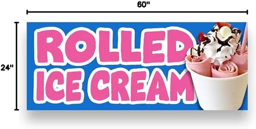 Vista 2 de Cartel de vinilo con diseño de helado enrollado (opciones de tamaño), tamaño pequeño, 24x60