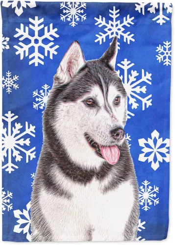 Vista 9 de Caroline's Treasures SC9374GF Bulldog English Snow flakes Holiday Garden Flag Buzón Bandera decorativa para patio exterior, patio, obras de arte