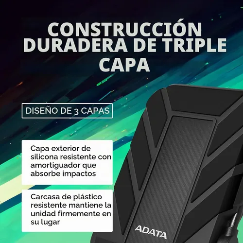 Vista 8 de ADATA HD710 Pro, disco duro externo, negro, 1 TB Negro (Black Pro)