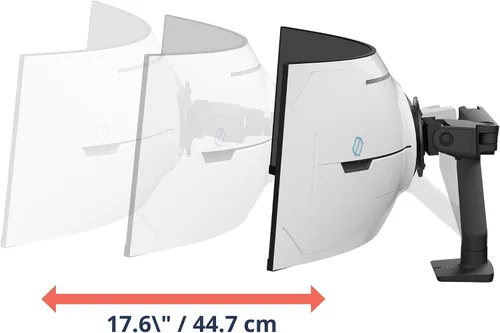 Vista 5 de Ergotron - HX VHD Premium Brazo de Monitor de Juego de Alta Resistencia, Soporte de Escritorio para Monitor Único – para Monitores Ultra Anchos