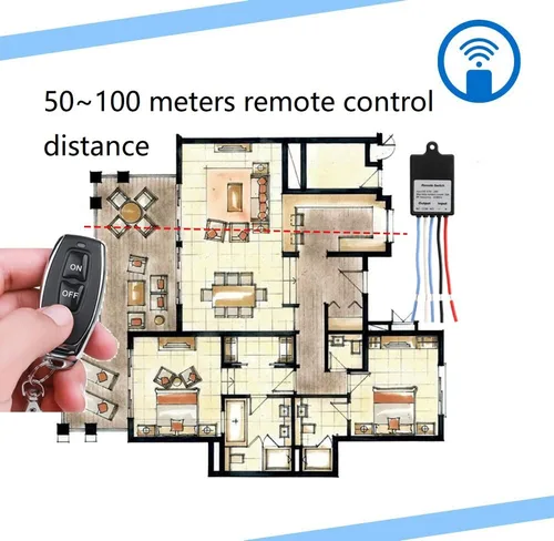 Vista 6 de QIACHIP Mini interruptor de control remoto inalámbrico CC 6V 12V 24V 1 canal relé RF interruptor receptor transmisor para luz LED batería de coche